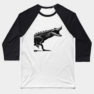 Alligator Shadow Silhouette Anime Style Collection No. 98 Baseball T-Shirt